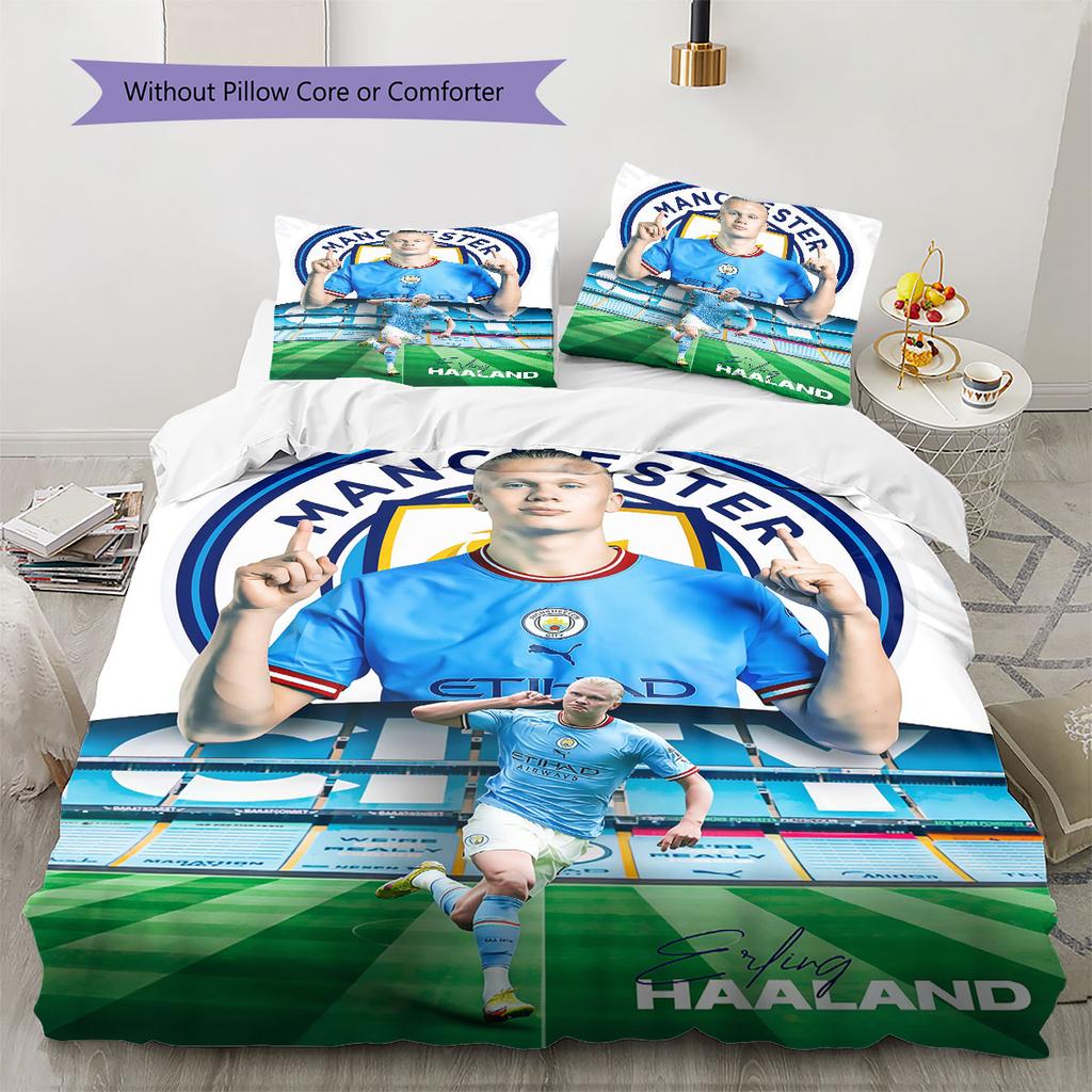 Erling Haaland Pulse Bedding Quilt Set Quilt Cover Pillowcase Home Decoration Birthday Gift (1 * duvet cover + 2 * pillowcase, without core)