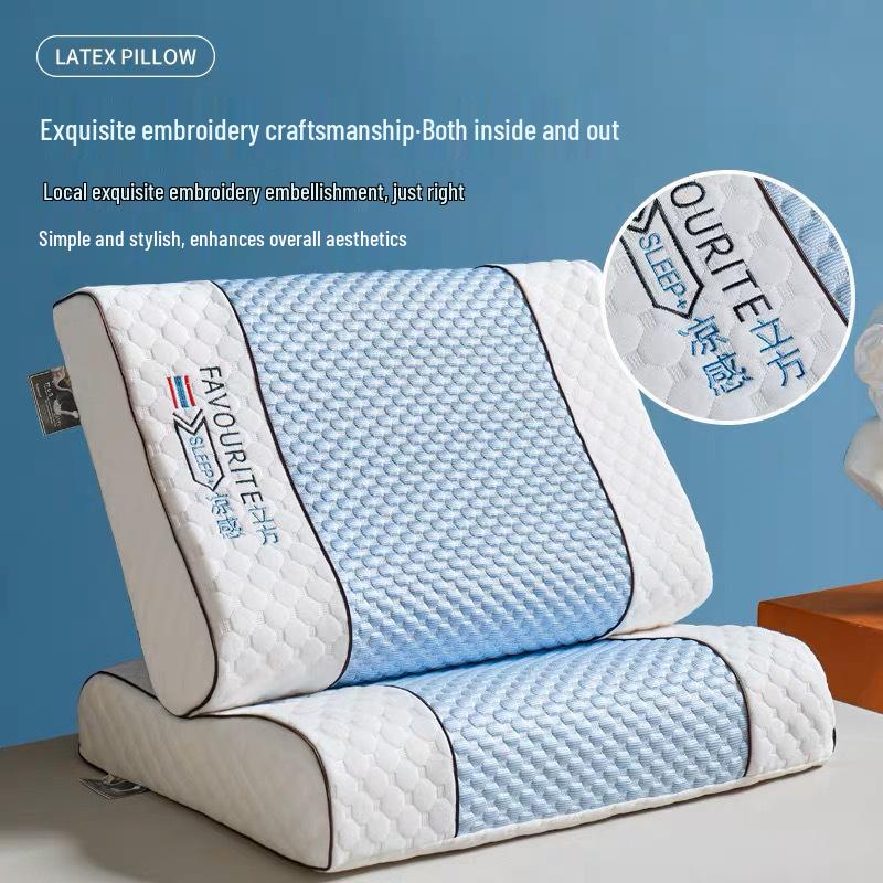 Подушка для массажа шеи из натурального латекса - Дышащая, охлаждающая и поддерживающая для взрослых и студентов