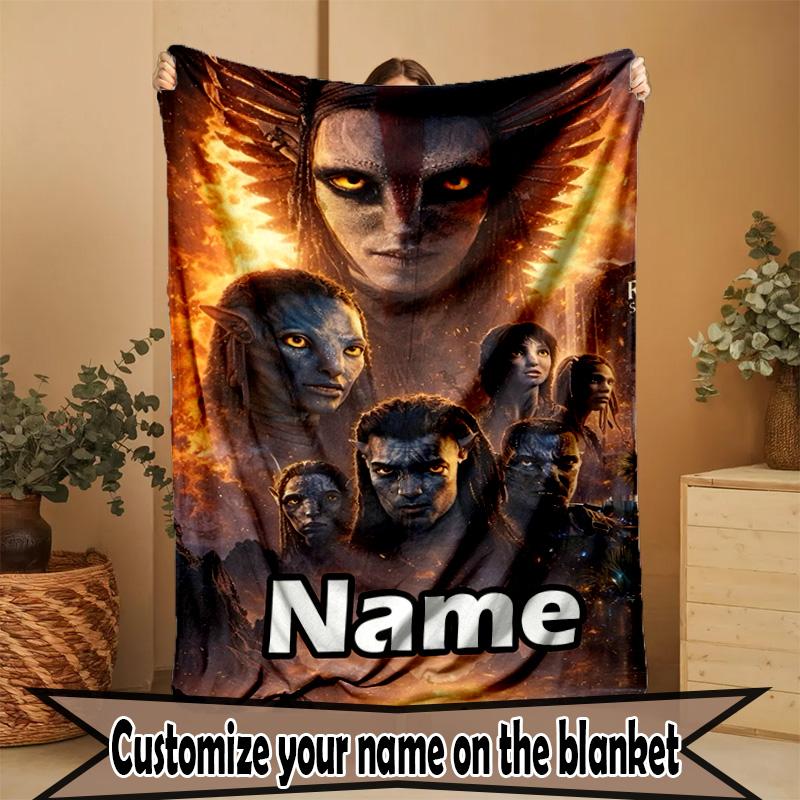 Custom Name Personalized Avatar Print Blanket, Home Decor, Bedroom, Sofa, Camping, Couch, Gifts for Birthday Christmas