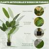 Indoor artificial plant 160 cm, artificial tree with plastic pot and flocked soil, green