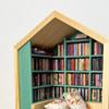 Тревожная книжная полка Деревянная миниатюрная полка-витрина Орнамент с 2 подушками 200 моделей книг для