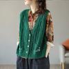 Knitted Vest Female Hollow Literary Hundred with Thin Embroidered Sweater Undershirt Shoulders Horse Jacket Outwear