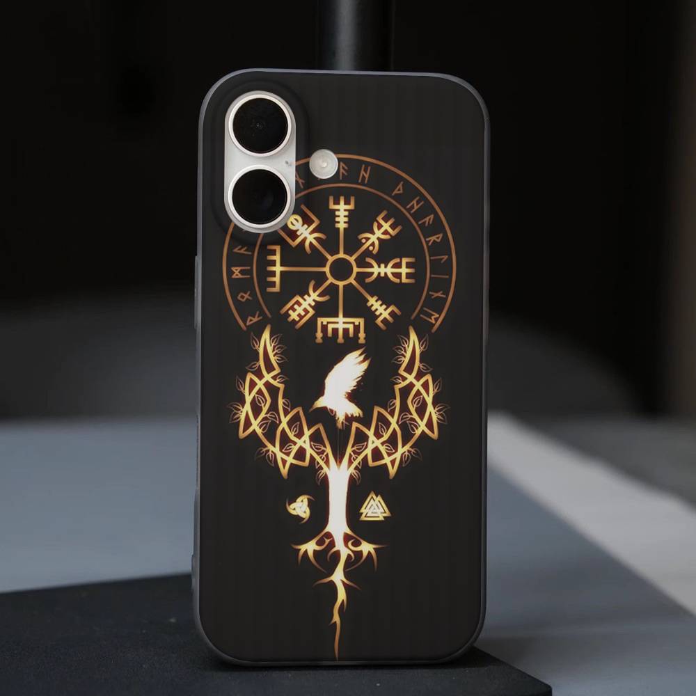 V-Викинг Логотип V-Вегвизир Роскошный Чехол Для Телефона Для IPhone 17 Air 16 15 14 13 12 11 Pro Max Pro Plus Волна Ударопрочный