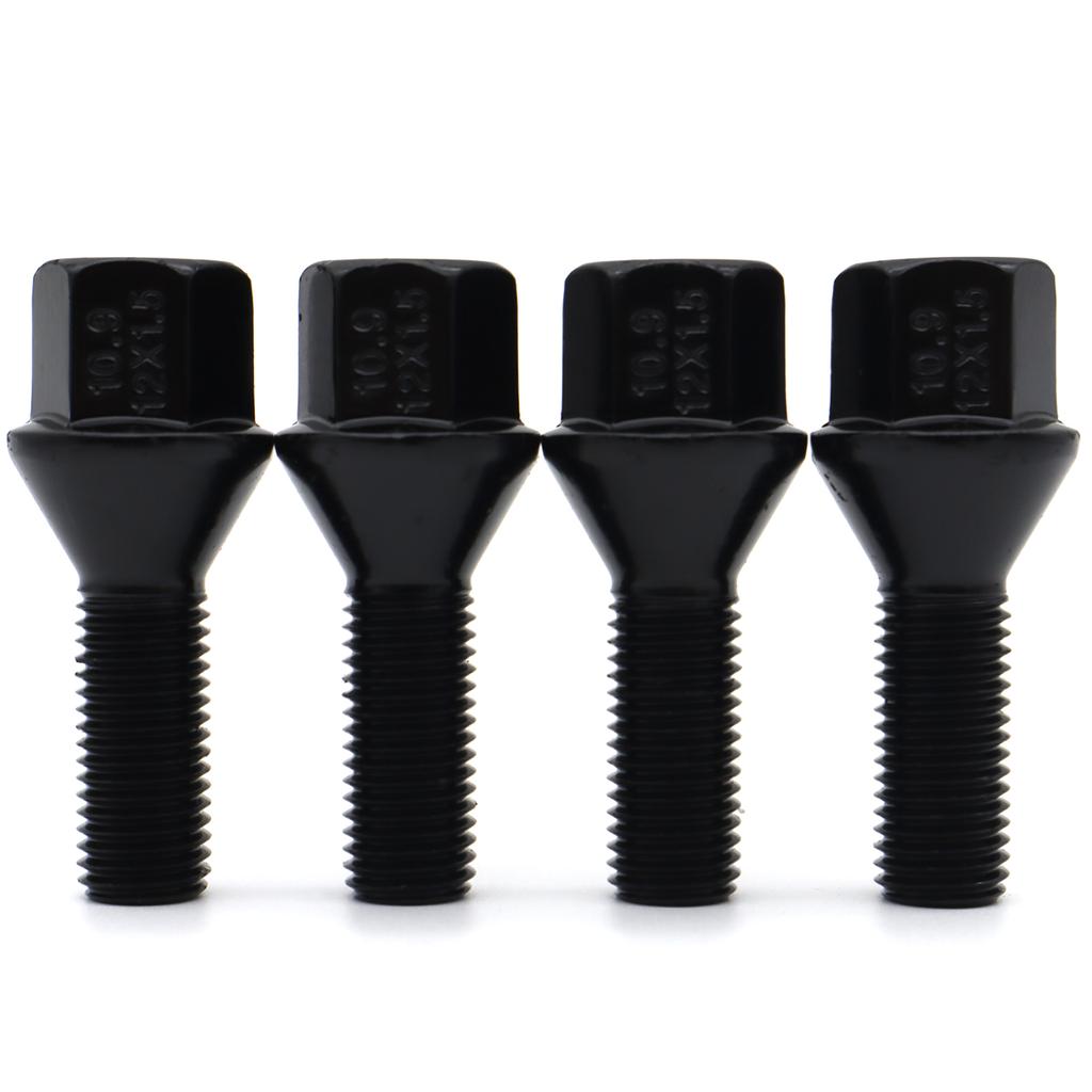 4x автомобильных легкосплавных колесных болта, гайки, шестигранные, M12x1,5 17 мм, черные для BMW 1 3 5 7 серии Z1 Z3 Z4 E81 E87 E46 E90 E93 E60 E61 E65 Mini R50 R53 R56 R52 R55 R57