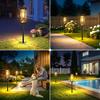 PUAIDA Outdoor Waterproof Solar Garden Lights with Retro Design Lampshades, IP65 Waterproof, High Brightness, Warm White LEDs, Auto OnOff, 15-Hour