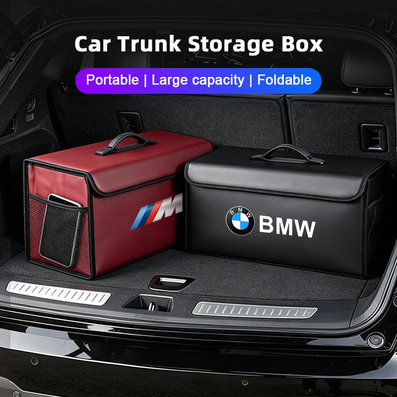Large Capacity Leather Car Trunk Organizer Box Interior Toolbox For BMW X1 X2 X3 X5 X4 X6 X7 G30 G20 G32 G11 G12 F40 F30 F20 F10 QS4