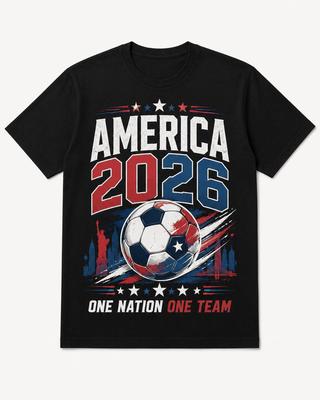 America 2026 Soccer Shirt, Patriotic USA Fan Tee, One Nation One Team Shirt, Soccer Game Day Shirt