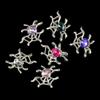 12-Pack Halloween Nail Ornaments Spider Nail Ornaments for Acrylic Nails Kawaii 3D Gold Nail Ornaments Silver Nails Rhinestones 6 Styles Mix