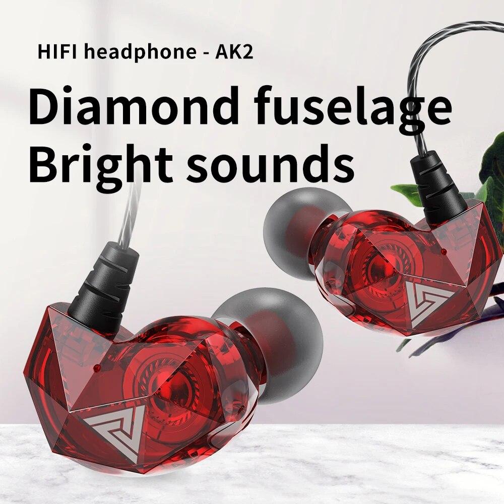 Оригинальные проводные наушники QKZ AK2 3,5 мм Динамические HIFI Басовые Внутриканальные Наушники Музыкальная Гарнитура Спортивная Гарнитура с Шумоподавлением и Микрофоном