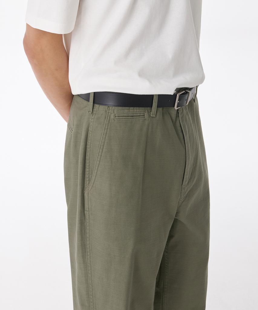 MUSINSA STANDARD Back Satin Tapered Officer Pants [Olive]