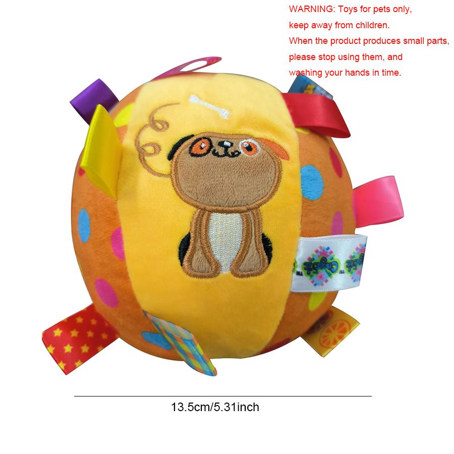 Plush Pet Dog Toys Interactive Pet Ball Toys with Bells Dog Chewing Ball Cleaning Tooth Dog Chew Toy For Dogs Pet Supplies