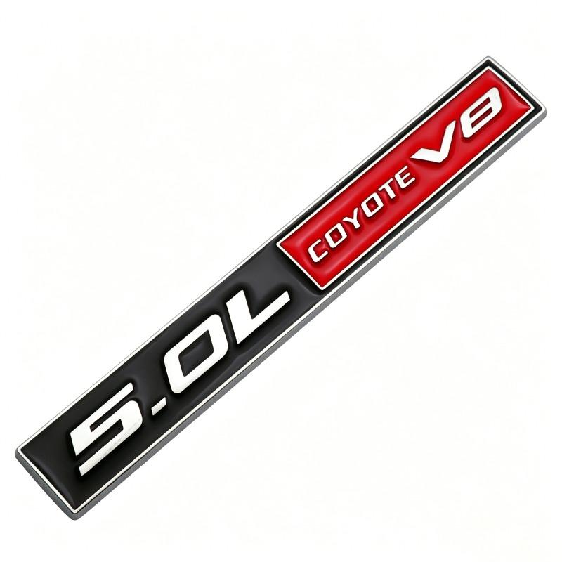 5.0L COYOTE V8 metal car logo, car modification fender body labeling