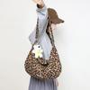Повседневная холщовая сумка с леопардовым принтом, осенняя сумка из ткани большой емкости для студентов, сумка через плечо All The Dumplings