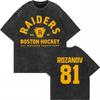 Винтажная стираная с подогревом футболка Rivalry Ilya Rozanov Boston Raiders Оверсайз Унисекс Scott Hunter Shane Hollander Футболки с кислотной стиркой