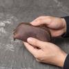 Мини-кошелек для монет из кожи, противоугонный, тонкий, для автомобильного ключа, ретро, мешок для денег, портативный, мужской, брелок, чехол, для путешествий