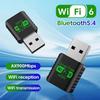 WiFi 6 AX900 Bluetooth 5.4 WiFi USB Adapter Wireless Network Card 2.4G&5GHz Wi-Fi Antenna USB For PC/Laptop Win10/11 Driver Free