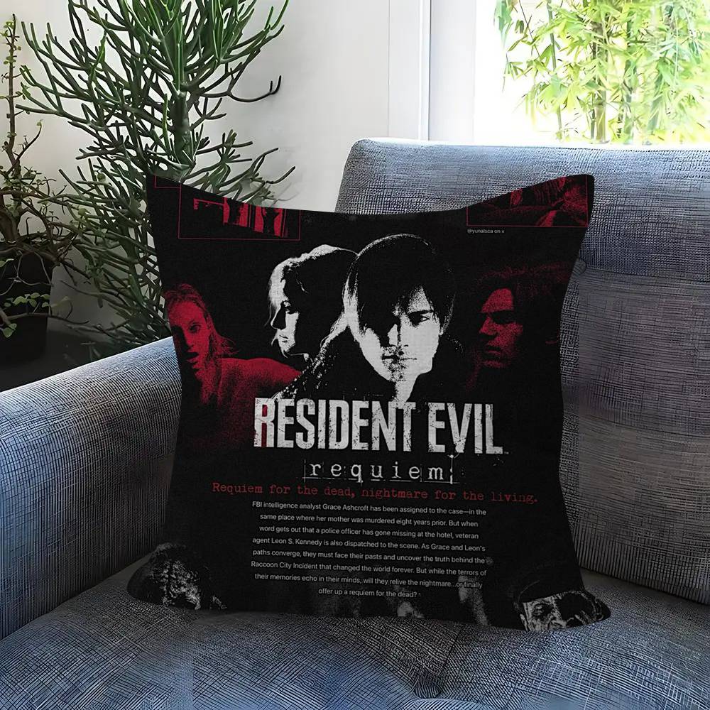 Game R-Resident Evil Requiem Double-Sided Printed Pillow Cover Short Plush Suitable Living Rooms Bedrooms Throw Cushion Cover