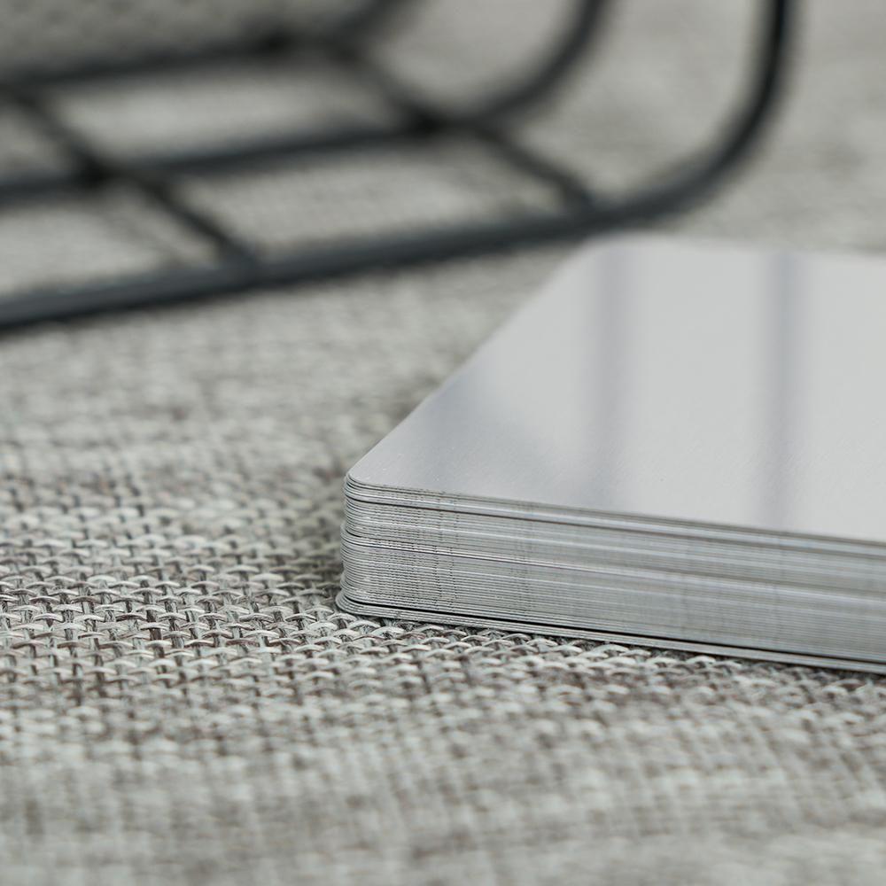 50 Pcs/Set Portable Aluminum Laser Engraving Smooth Blank Name Cards Metal Carte Business Card