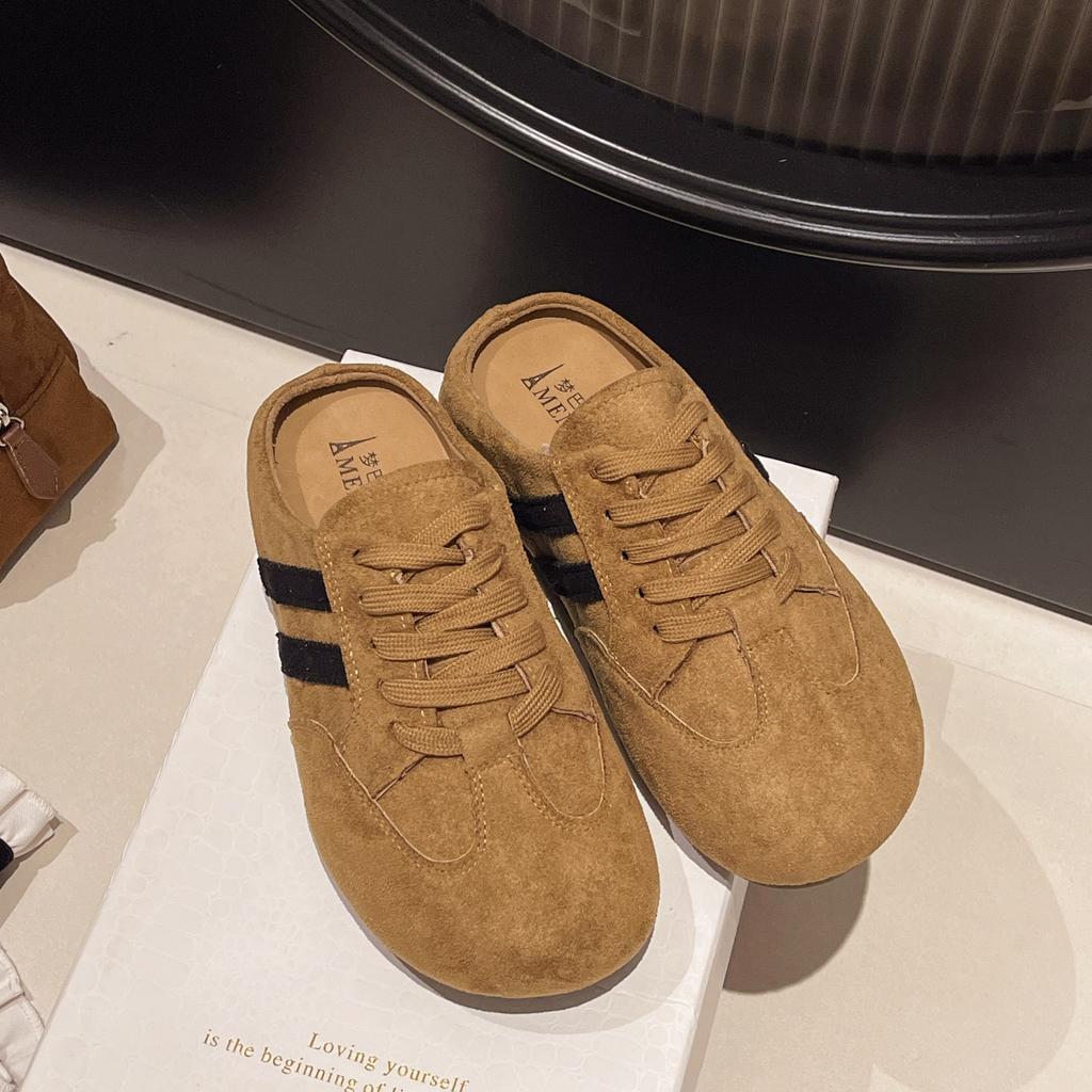 Кожаные тапочки с толстым дном и внутренней частью, увеличивающие высоту голенища, женская верхняя одежда 2025 года, весна-лето, новые универсальные повседневные тапочки Birkencool