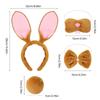 Ободок с кроличьими ушками, бабочка, нос, кроличий хвостик для Хэллоуина, косплей-вечеринки, 4 шт., костюм пасхального кролика для детей и взрослых