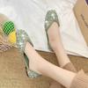 Fashion Sparkling Rhinestone Shallow Mouth Square Head Single Shoes Versatile Flat-bottomed Temperament Women's Shoes 2025 Spring and Summer New Model