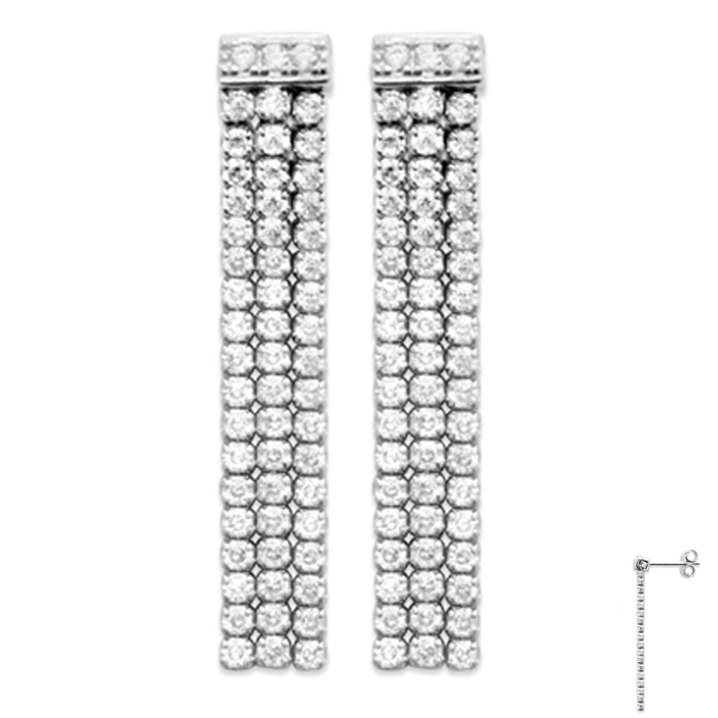 Les Trésors De Lily [Q4162] - Silver Earrings 'Sissi' Silver White (rhodium-plated) - 28x5 Mm