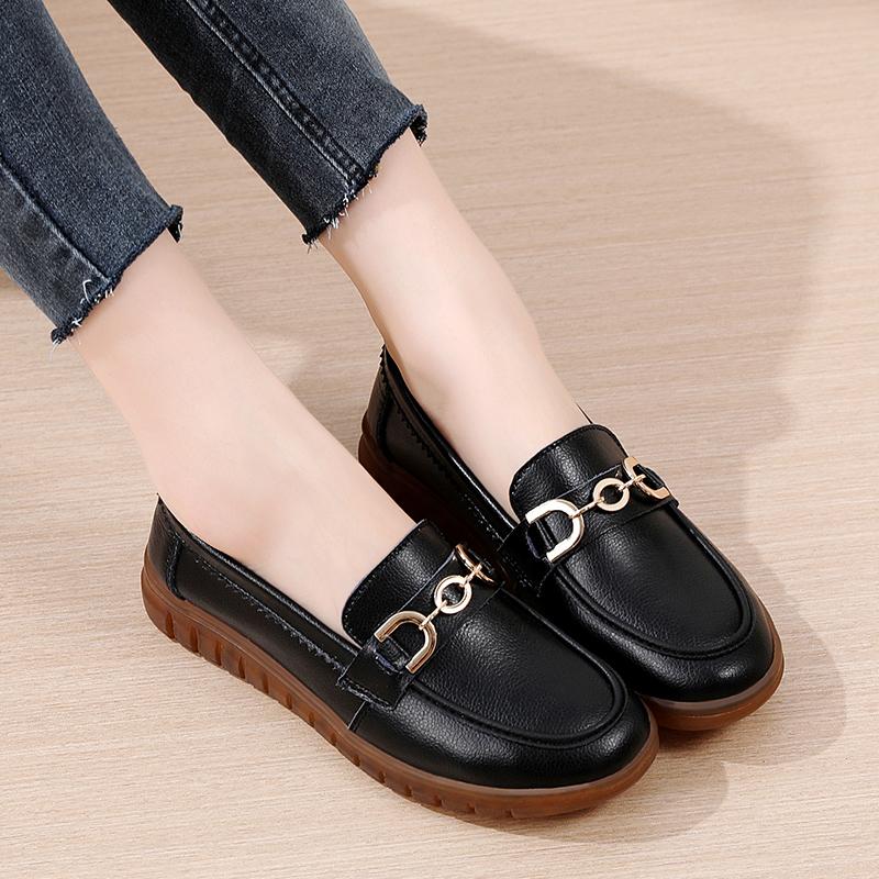 Женские белые туфли на плоской подошве, мокасины для вождения, повседневные черные туфли для ходьбы в стиле минимализма, туфли без застежек для мам, большой размер
