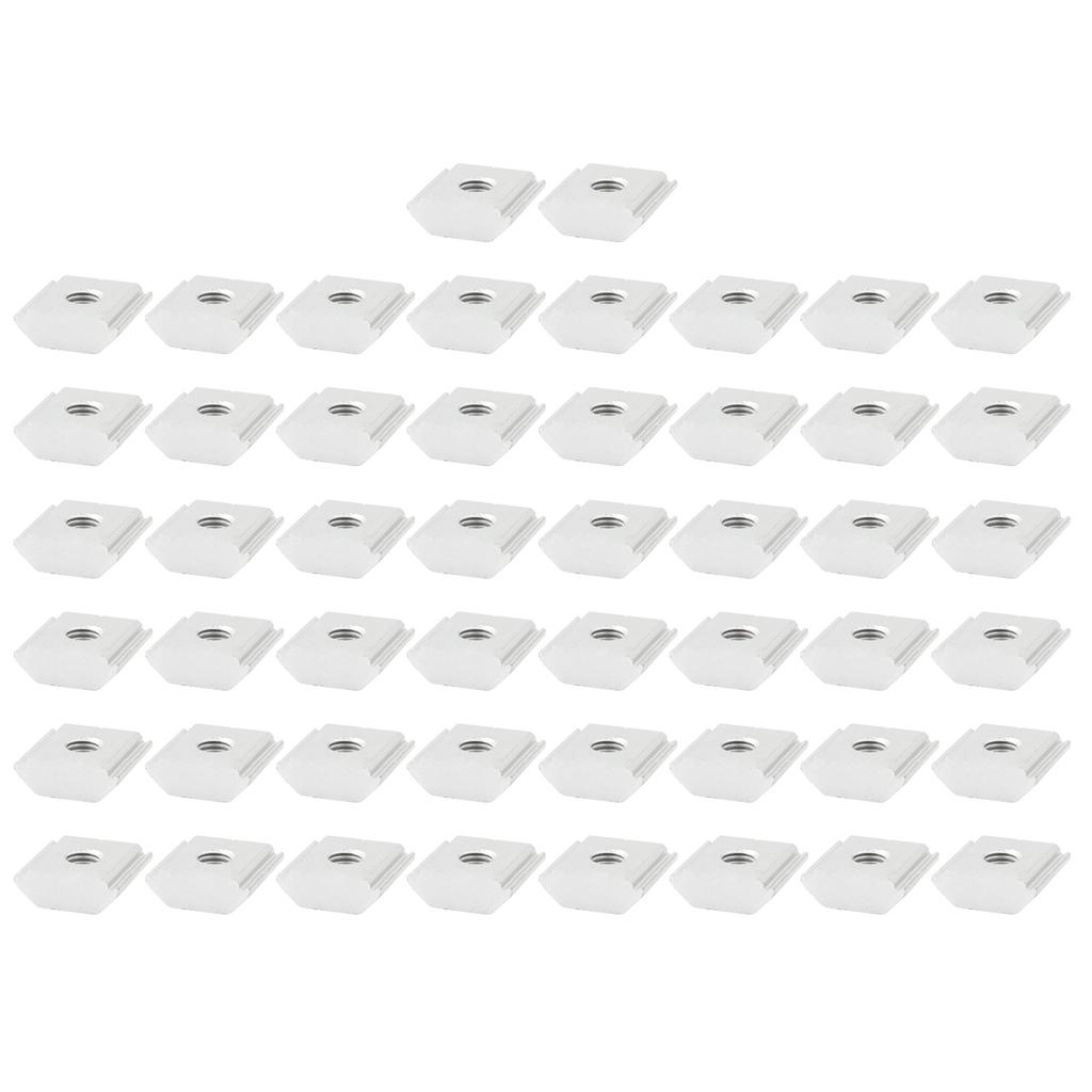 50Pcs T-Nuts M8 T-Slot Nut Hammer Heads Fastener Nut Aluminium Alloy Assortment Kit for Aluminum Profile