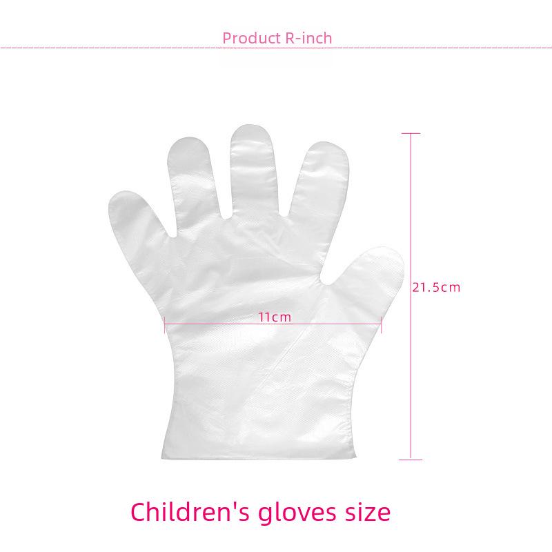 Fangcaodi Children's Food-Grade Disposable PE Gloves - 50 Pack for Hygiene and Safety
