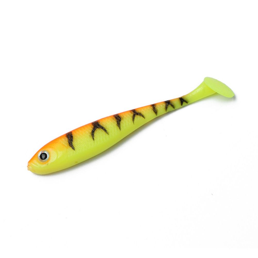 5PCS Artificial T-tail Soft Bait Silicone Jigging Wobblers Paddle Tail Swimbaits  Pike