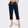 Women's Loose Mid-Low Waist Cropped Casual Drawstring Cropped Pants