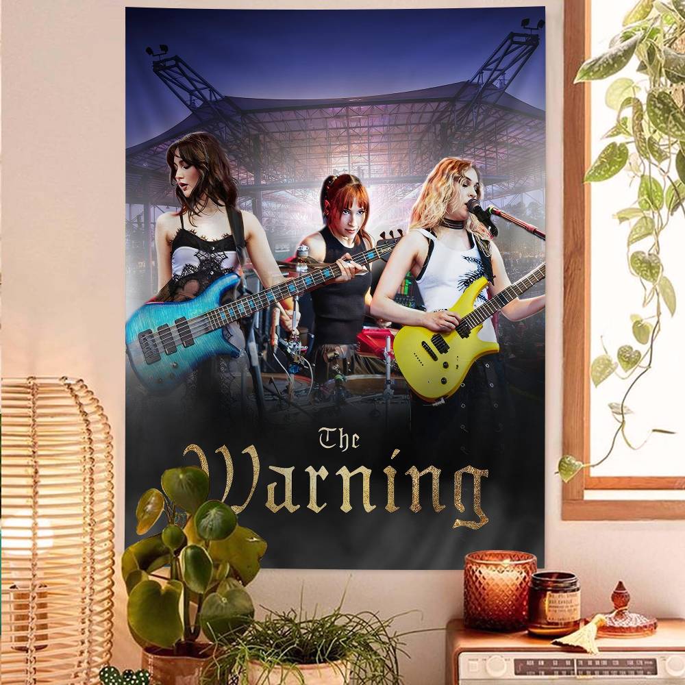 Band TThe Warning Anime Tapestry Hippie Flower Wall Carpets Dorm Decor Cheap Hippie Wall Hanging