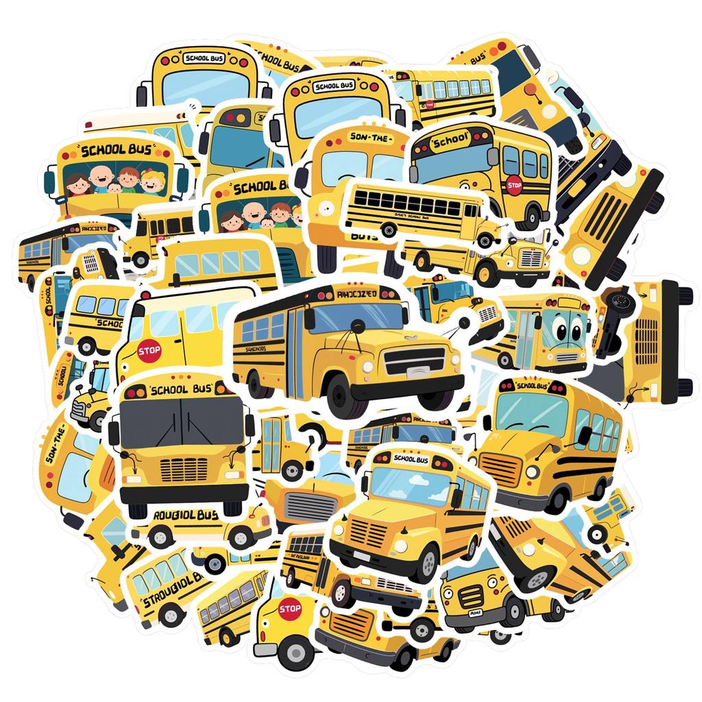 35pcs Cartoon Stickers Playful Transportation Stickers School Supplies For Notebook Luggage Mobile Phone Cup Guitar