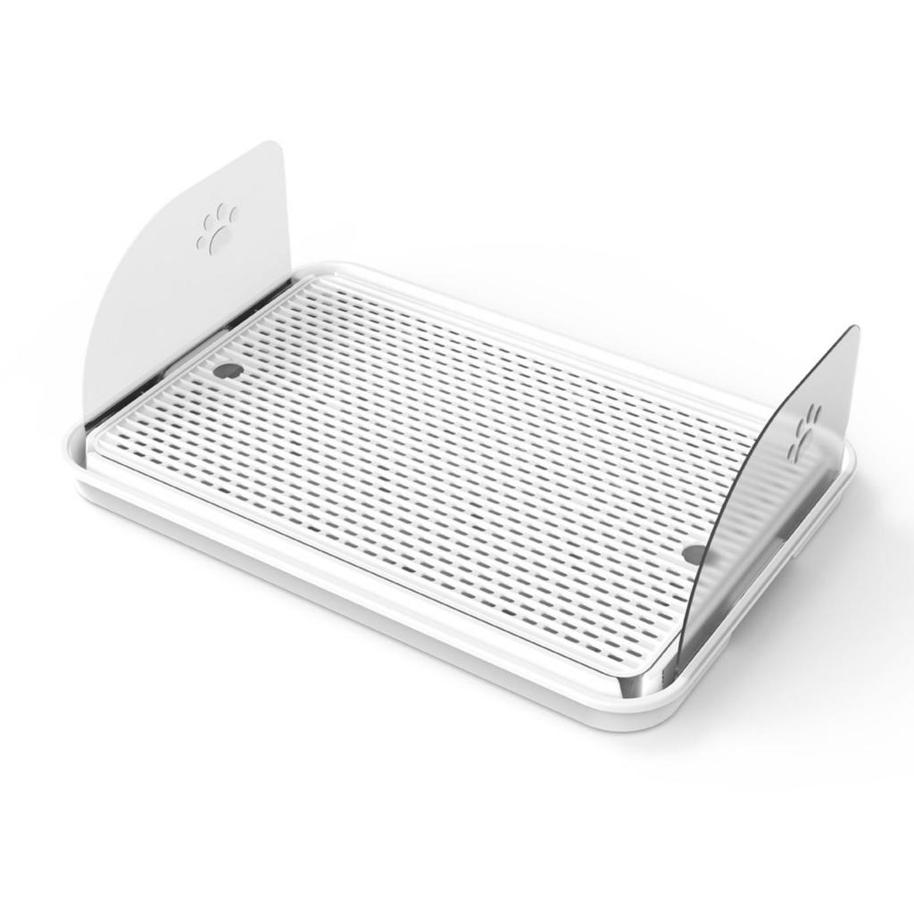 Litter Box with Guard Panels Shallow Pet Supply Compact for Small Areas