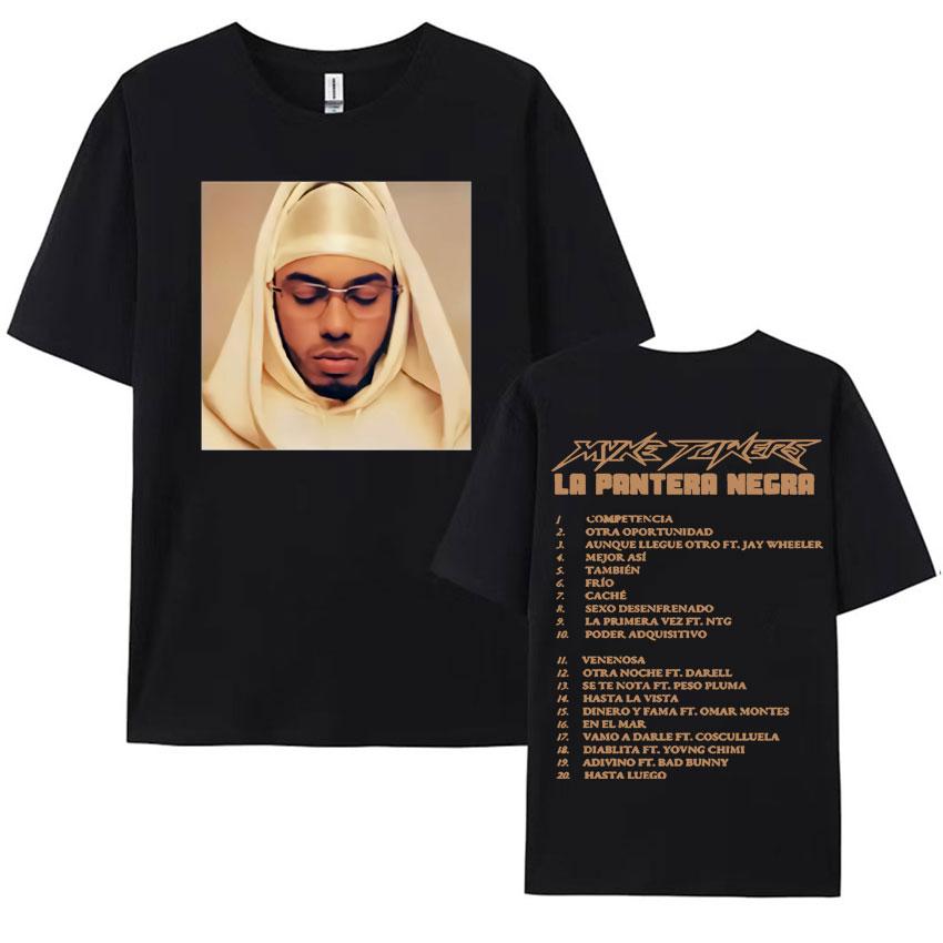 Rapper Myke Towers Graphic Printed T-shirts for Men Harajuku Hip Hop Oversized T Shirt Unisex Summer Cotton Short Sleeve T-shirt