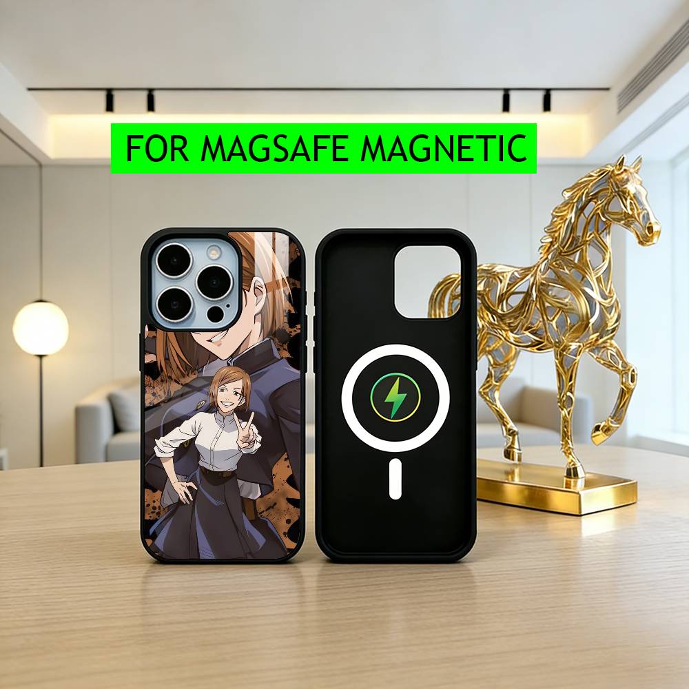 Чехол для телефона Jujutsu Kaisen Нобара Кугисаки-NK Для iPhone 17, 16, 15, 14, 13, 12, 11 Plus, Pro Магнитный Для беспроводной зарядки Magsafe