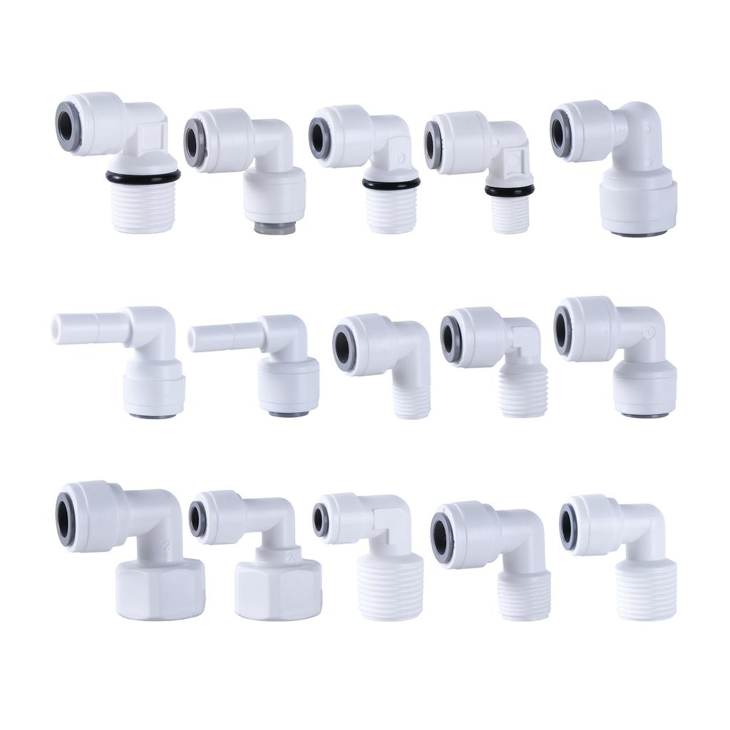 10 шт. коленчатый фитинг для обратного осмоса, 90 градусов, наружная резьба, внутренняя резьба 1/4 3/8, шланг POM, быстроразъемный фитинг для аквариума, детали фильтра обратного осмоса