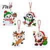 Decorative Window Hanging Ornaments 4Pcs Faux Diamond Art Kit for Christmas Tree, DIY Mini Diamonds Painting Creative Hobbies Adults Ornament