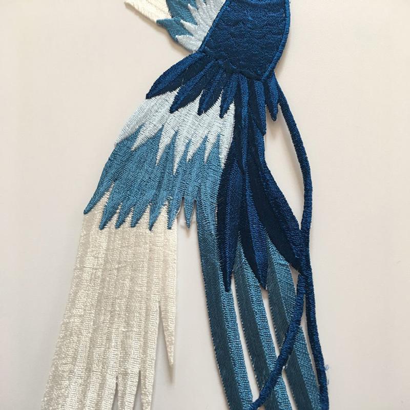 4 шт./компл. вышитый животный чонсам синий феникс своими руками вышитая нашивка аппликация в китайском стиле