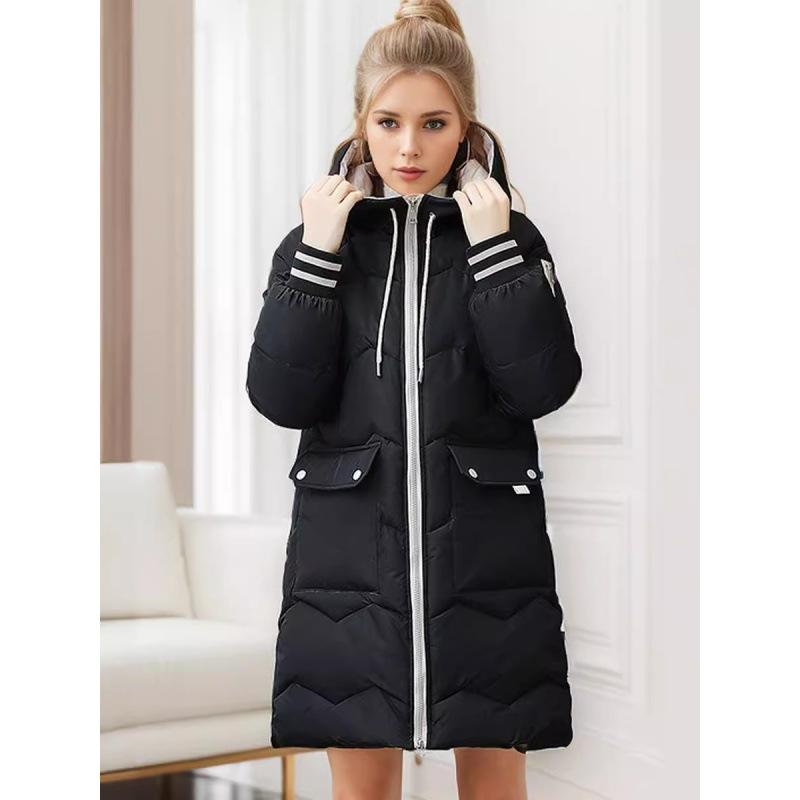 Пуховик женский средней длины корейский стиль свободный зимнее пальто утолщенная хлопковая куртка пальто хлопковая куртка модная