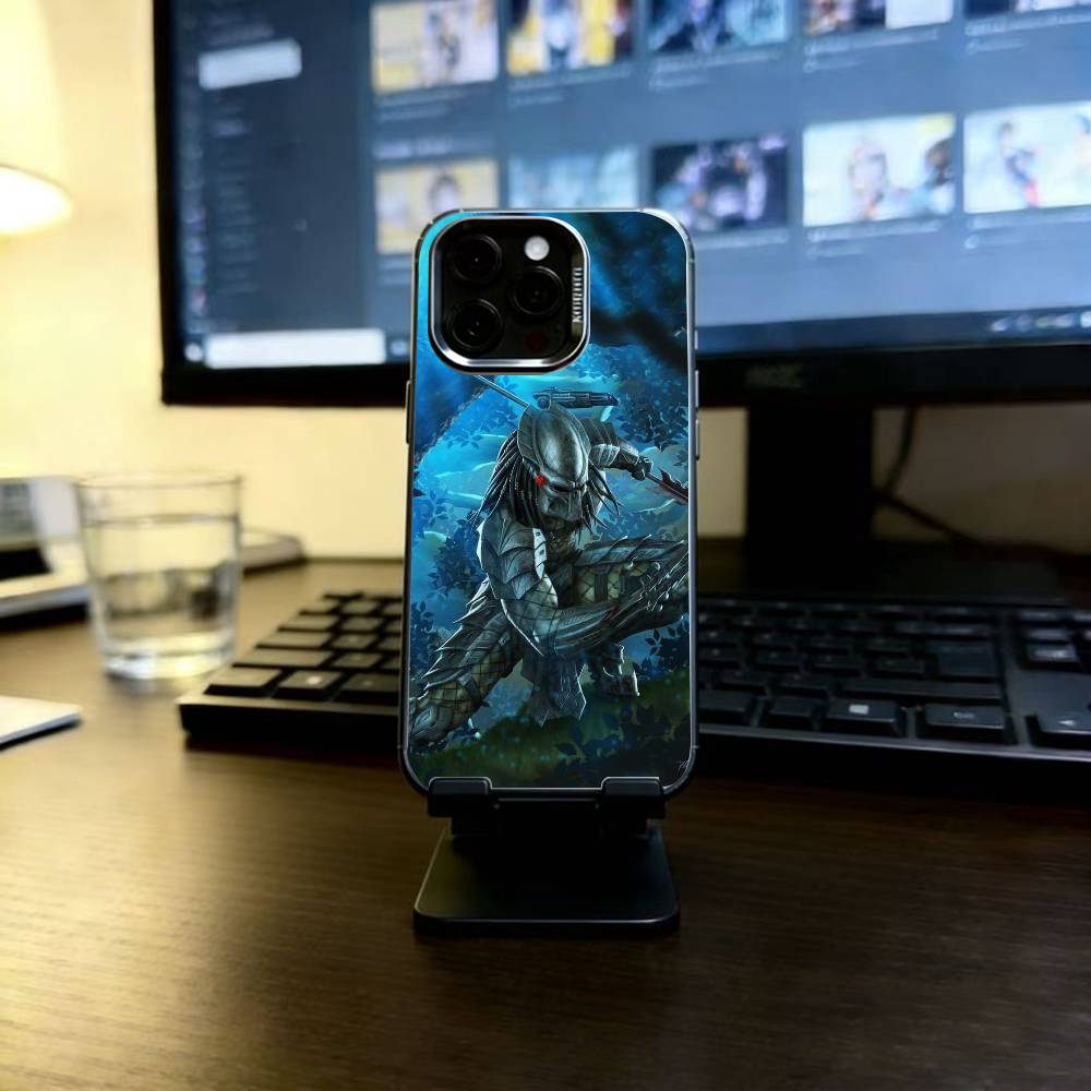 Чехол для телефона P-Predator для iPhone 17,16,15,14,13,12,11 Plus,Pro Max,XS, Цветной Серебряный Покрытый Внутренний Чехол