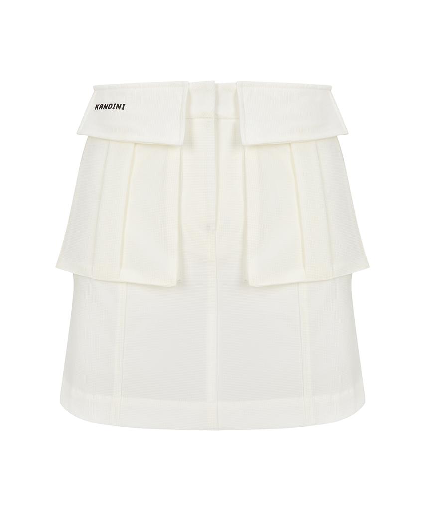 Candini Ivory Pocket H-Line Skirt