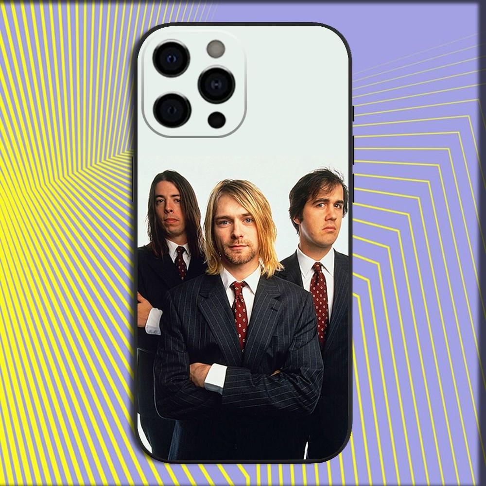 Music K-Kurt Cobain Band Phone Case For iPhone 16,15,14,13,12,11,Pro,X,XS,Max,XR,Plus,Mini Soft Black Cover