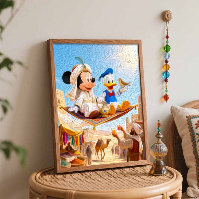 Disney Масляная краска Цифровая живопись Художественный набор Арабский рынок Волшебный ковер Раскраска по номерам Домашний декор
