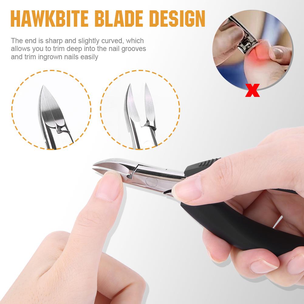 Кусачки для вросших ногтей на ногах Ножницы для ногтей на ногах из нержавеющей стали Кусачки для ногтей на ногах для подиатра Нескользящая ручка Инструмент для педикюра для ухода за ногами