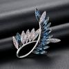 Elegant Leaves Shape Brooch Sparking Faux Crystal Rhinestone Inlaid Pin Suit Lapel Dress Badge Outfit Accessories