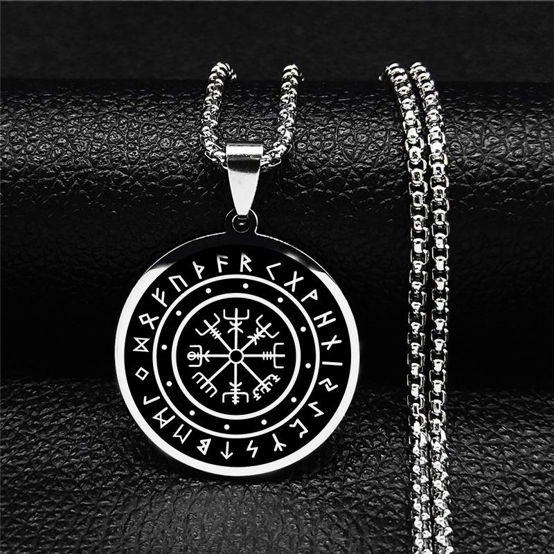 Мужская скандинавская ювелирная цепочка-амулет викингов, серебряная цепочка из нержавеющей стали