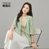 Commuting lightweight seven quarter sleeved gray suit jacket women's top short casual suit