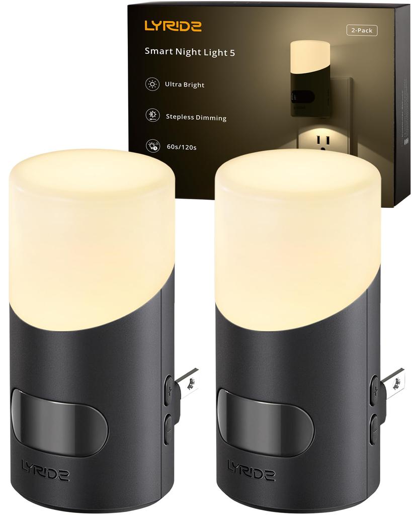 Lyridz Indoor Motion Sensor Light, 150 Lumens, Adjustable Brightness and Timer, Energy-Saving, Warm White, for Hallways, Bedrooms, Entryways, and