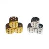 6pcs/set Electroplated Gold and Silver Dice Rounded Corners Acrylic Number Dice Dnd Dice Set for Entertainment Bars KTV